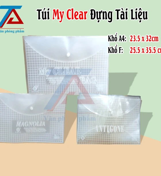 Set 20 Túi Đựng Tài Liệu Khổ A4 Mỏng, Túi Clear Trong Suốt, Bìa Đựng Tài Liệu - VPP Trường Anh