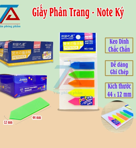 Tập Giấy Phân Trang Nhiều Màu, Giấy Note Ký Trong Suốt Dễ Sử Dụng - VPP Trường Anh
