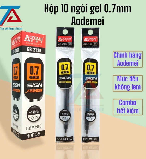 Hộp 10 Ngòi Bút Thay Thế Chính Hãng AODEMEI 0.7mm Luyện Viết Chữ Hán, Nét Đẹp, Đều mực - VPP Trường Anh