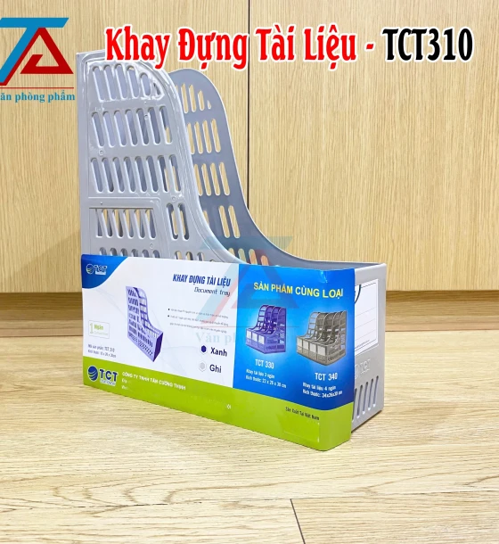 Khay Đựng Tài Liệu TCT310 Màu Ghi, Khay Tài Liệu 1 Ngăn Nhựa PP Cao Cấp, Sắp Xếp Giấy Tờ - VPP Trường Anh