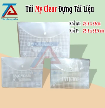 Set 20 Túi Đựng Tài Liệu Khổ A4 Mỏng, Túi Clear Trong Suốt, Bìa Đựng Tài Liệu - VPP Trường Anh