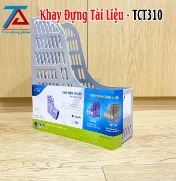 Khay Đựng Tài Liệu TCT310 Màu Ghi, Khay Tài Liệu 1 Ngăn Nhựa PP Cao Cấp, Sắp Xếp Giấy Tờ - VPP Trường Anh