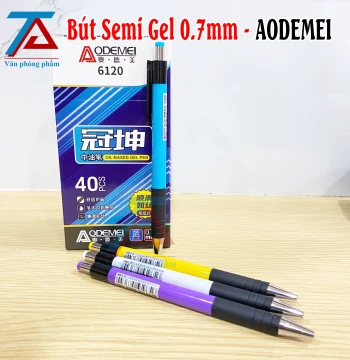 Set 10 Bút Semi Gel AODEMEI 6120 Mực Xanh, Ngòi 0.7mm Nhanh Khô - VPP Trường Anh