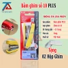Bấm Ghim Số 10 Màu Vàng PLUS, Dập Ghim PLUS Tặng Kèm 02 Hộp Ghim Bấm Tiện Dụng - VPP Trường Anh
