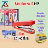 Bấm Ghim Số 10 PLUS Màu ĐỎ, Dập Ghim PLUS Tặng Kèm 02 Hộp Ghim Bấm Tiện Dụng - VPP Trường Anh